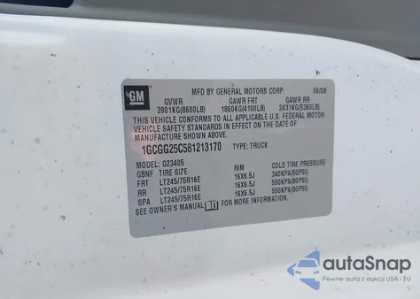 2008 Chevrolet Express Work Van из США, поврежденный, VIN 1GCGG25C581213170